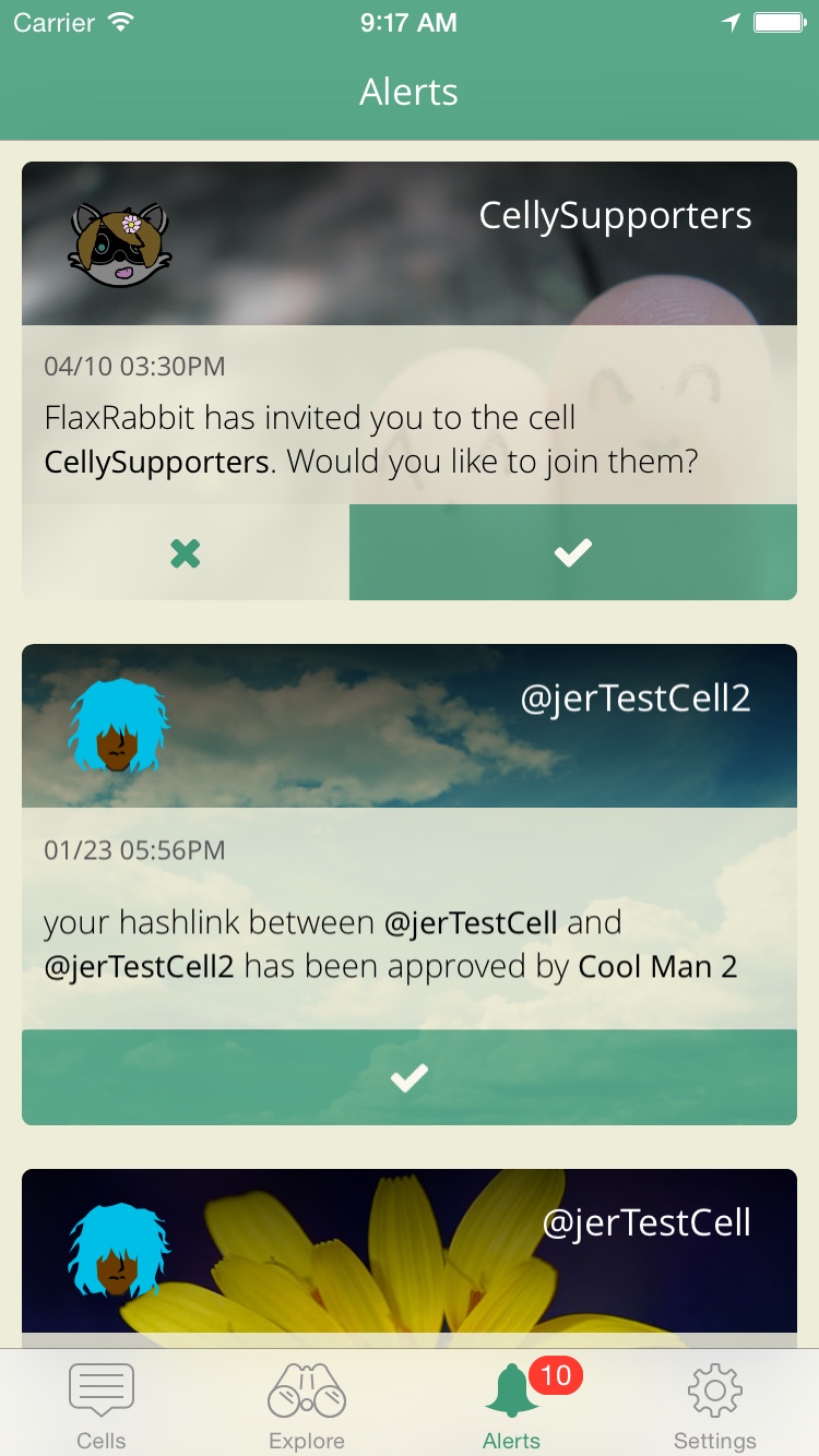Alerts view